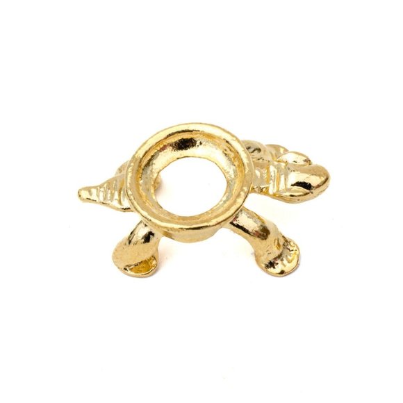 Mini Gold Tone Turtle Display Stand Gemstone Eggs Spheres Marbles Ball Holders - Picture 7 of 10